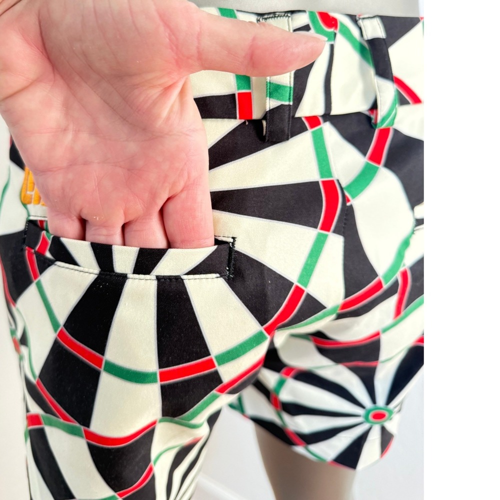 Rare Loudmouth Golf "Bull & Cork" Dartboard Print Shorts Size 0 - Picture 9 of 11